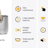 Advanced safety sensors in self cleaning litter box