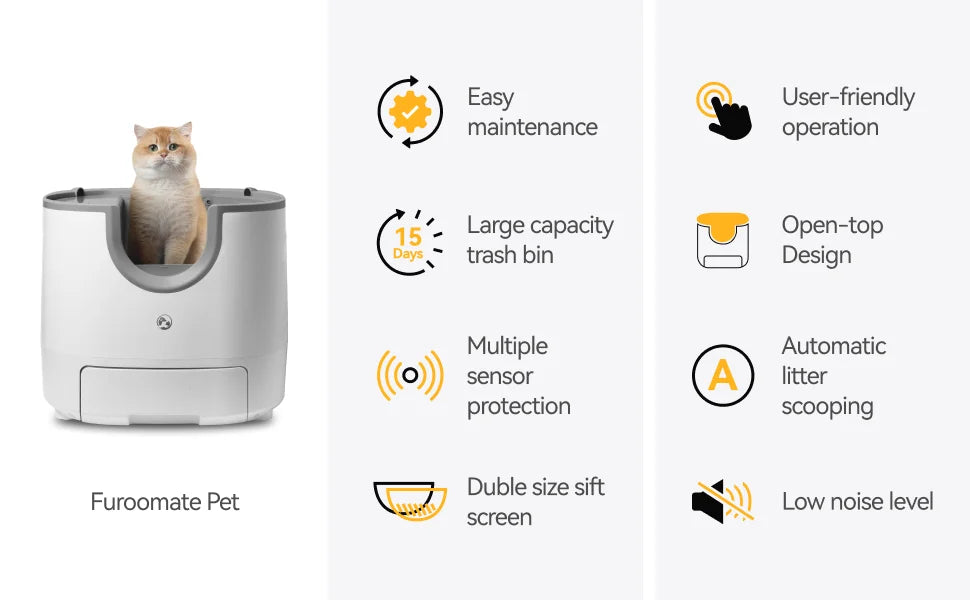 Advanced safety sensors in self cleaning litter box