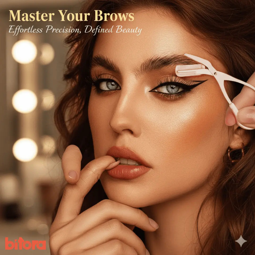Eyebrow Scissors with Comb – Stainless Steel - Bitora