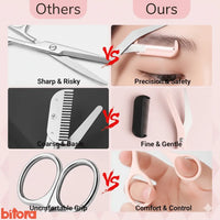 Eyebrow Scissors with Comb – Stainless Steel - Bitora