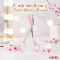 Eyebrow Scissors with Comb – Stainless Steel - Bitora
