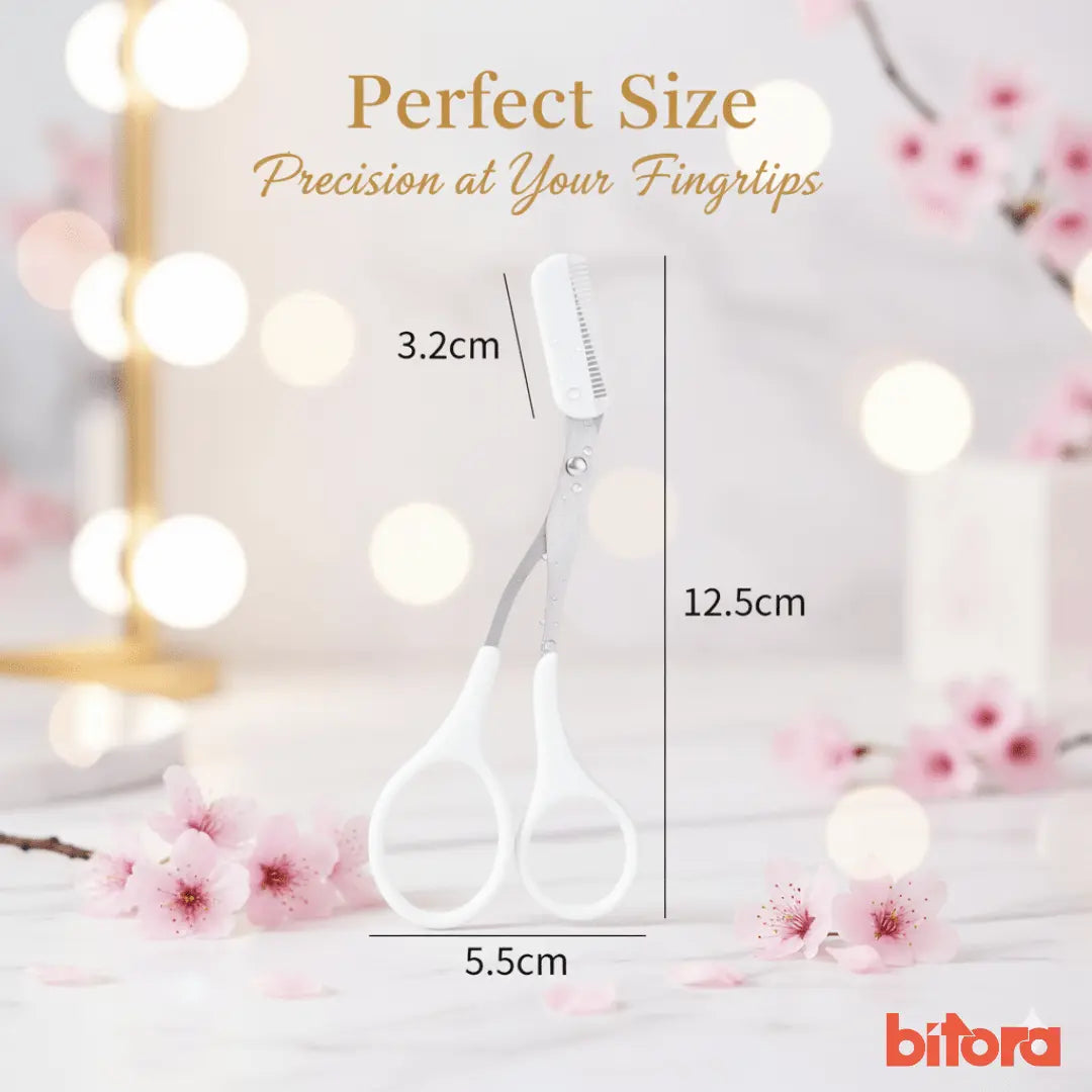 Eyebrow Scissors with Comb – Stainless Steel - Bitora