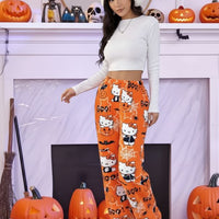 Soft kawaii flannel pajamas with festive pumpkin and Christmas prints