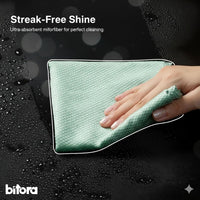 Multi - Purpose Microfiber Cloths for Crystal Clear Clean - 10pcs - Bitora