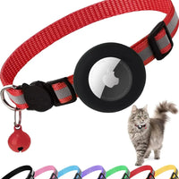 Reflective Cat Collar with Apple AirTag Holder 0.4 Inches - Bitora