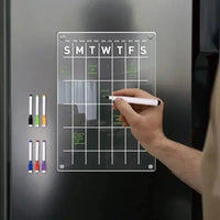 Reusable Magnetic Calendar – Acrylic Fridge Planner - Bitora