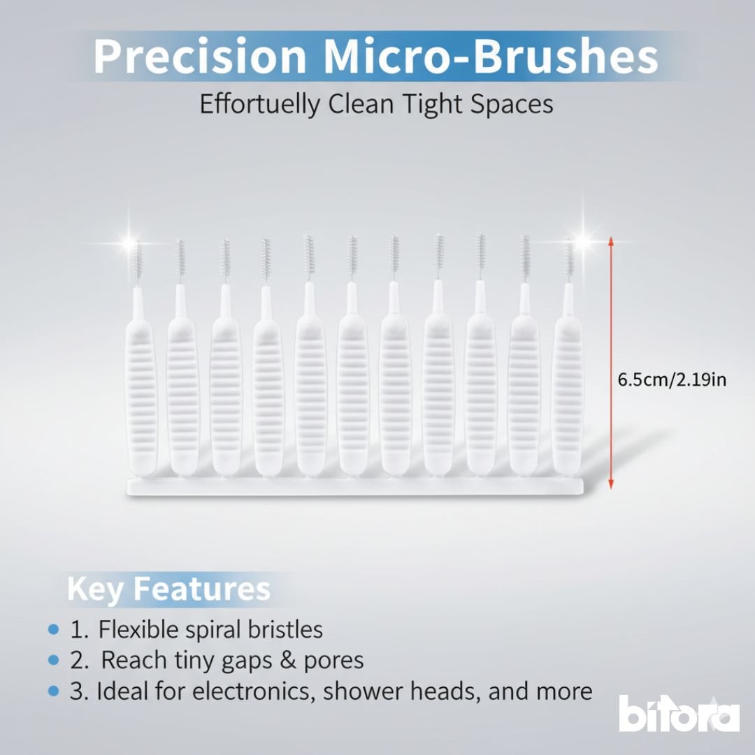 Shower & Phone Hole Cleaning Brush Kit (10pcs) - Bitora