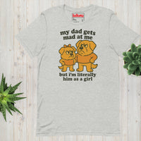 Golden Retriever gift tee featuring humorous dad quote