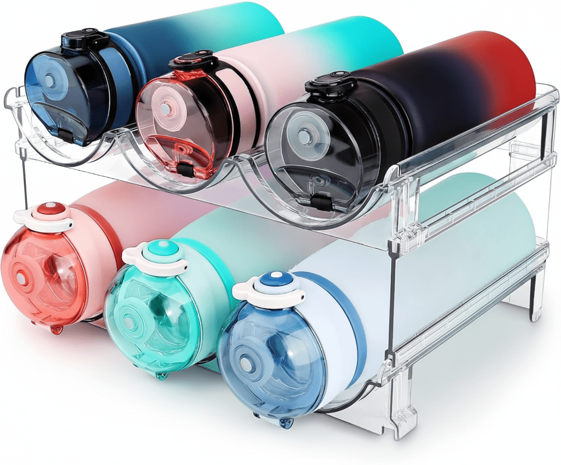 Water Bottle Organizer – 2 Pack Rack System - Bitora
