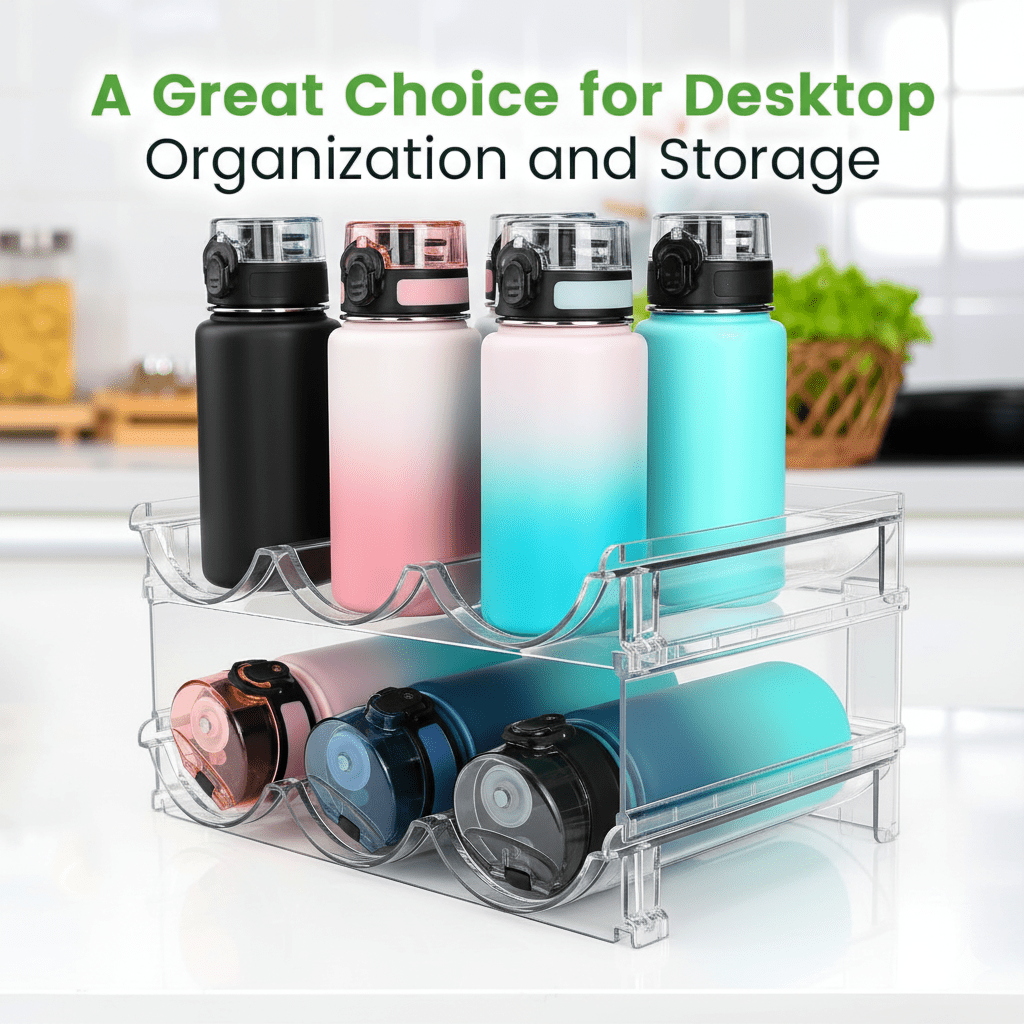 Water Bottle Organizer – 2 Pack Rack System - Bitora